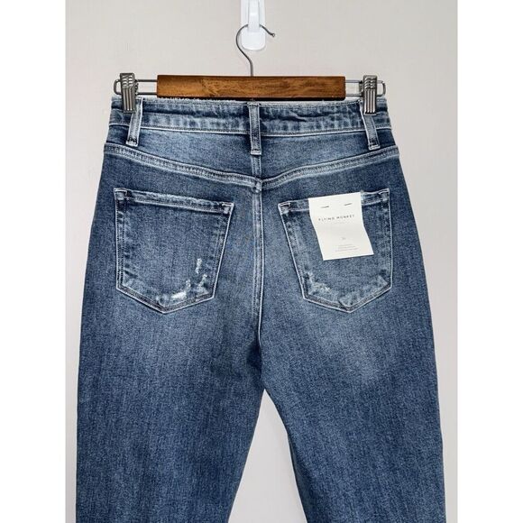 Flying Monkey Jeans High Rise Mom Jeans Distressed Ripped Stretch 90s Ankle 24 - Picture 9 of 16